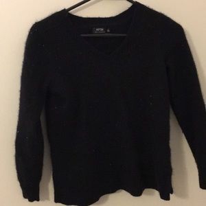black fuzzy sweater